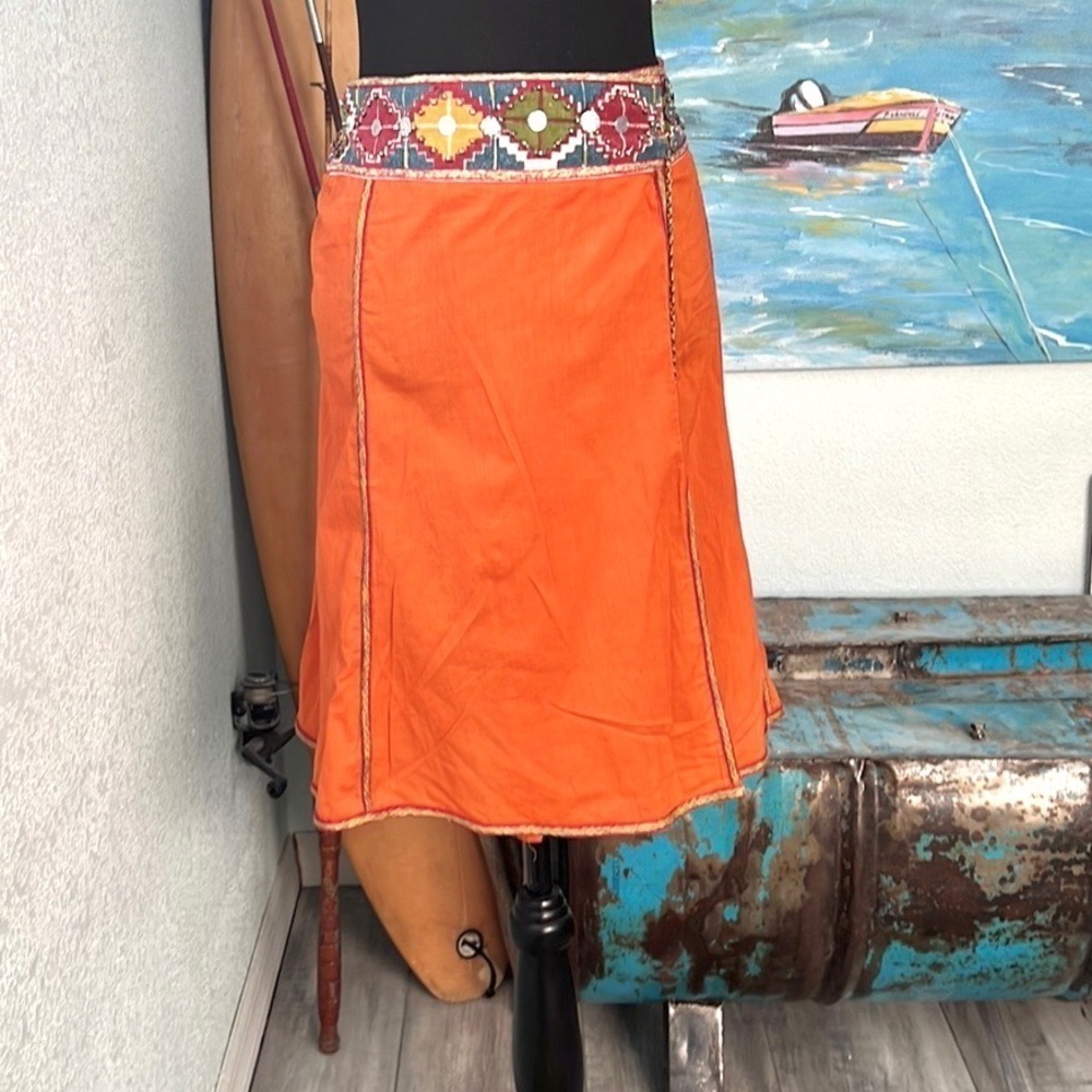 Hand-Crafted,Bangle & Bead Embellished, Wrap-Around Skirt, Excellent Condition,L